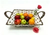 White brown rubber with gold thread square ear-pulling storage basin, fruit and snack basket, bread basket, toy storage basket, supermarket gift packaging basket, souvenir packaging basket, kitchen sauce storage basket, vegetable basket, tissue paper storage basket, cosmetics basket Item Picture